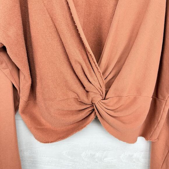 Aerie Weekend Pretty Open Back Sweatshirt M Twilight Terry Oversized Beach - Picture 9 of 16